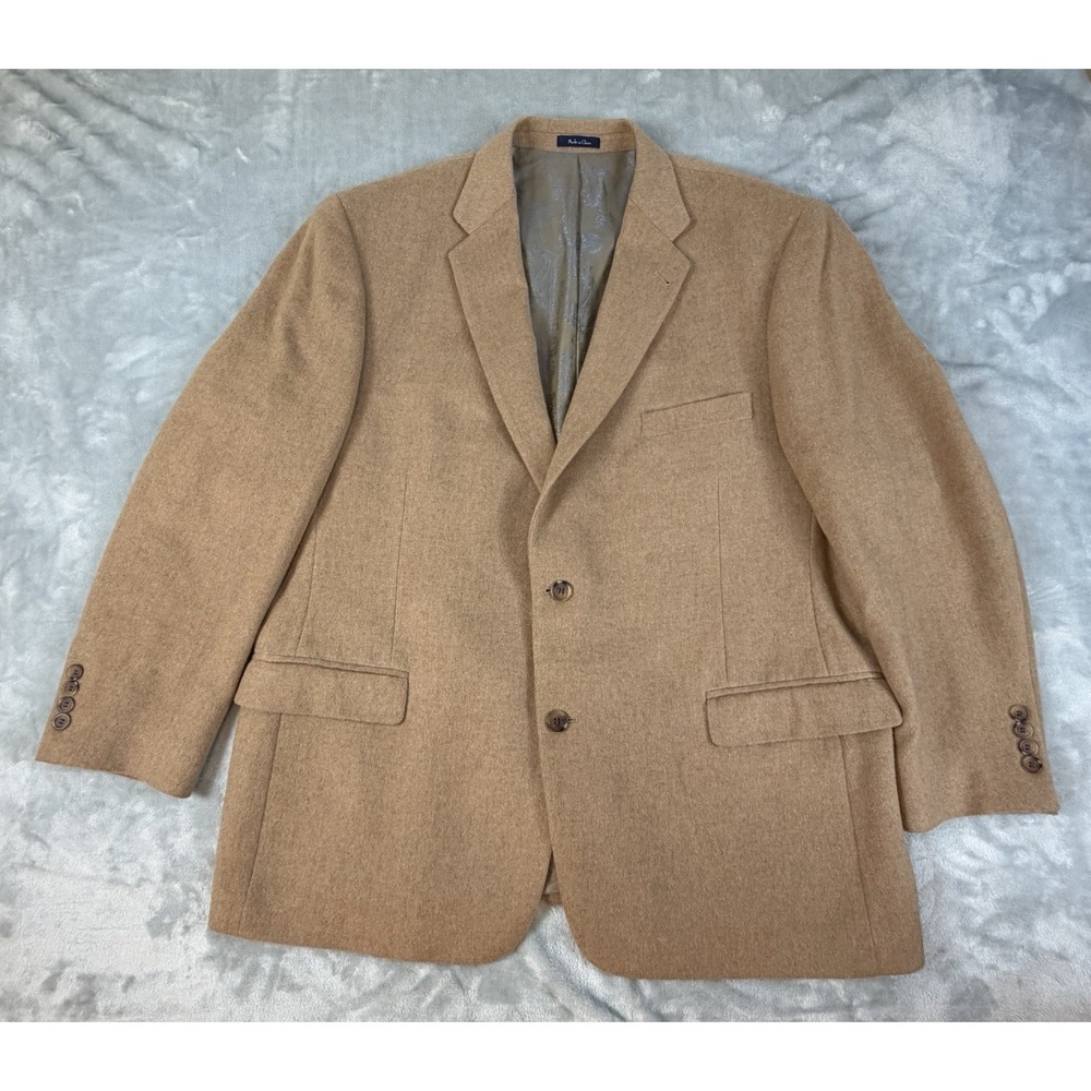 Turnbury Sport Coat Men's 48R Tan Camel Hair Blazer Fully Lined Academia